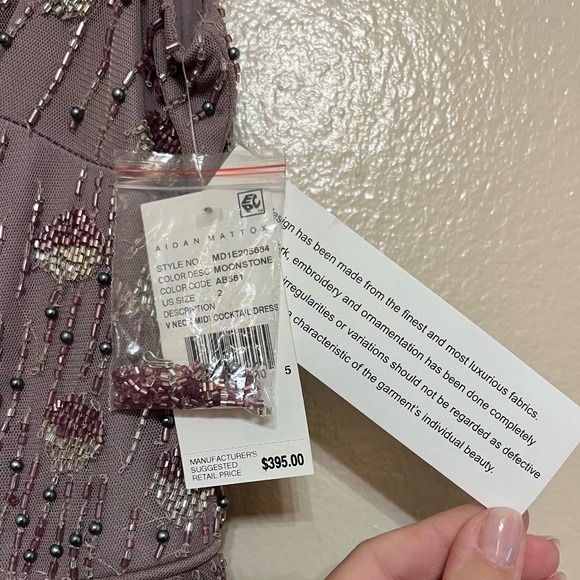 NWT AIDAN MATTOX Women’s Purple Sleeveless Knee Length Cocktail Dress sz 2 - Picture 7 of 7